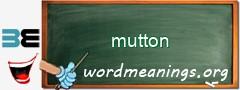 WordMeaning blackboard for mutton